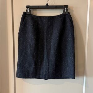Modcloth Navy Speckled Tweed Skirt